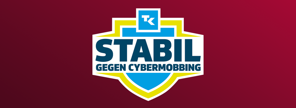 Stabil gegen Cybermobbing-Startseite. Logo des Wettbewerbs auf rotem Grund.